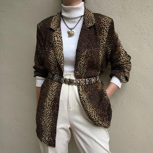 🌟Vintage leopard print blouse🌟